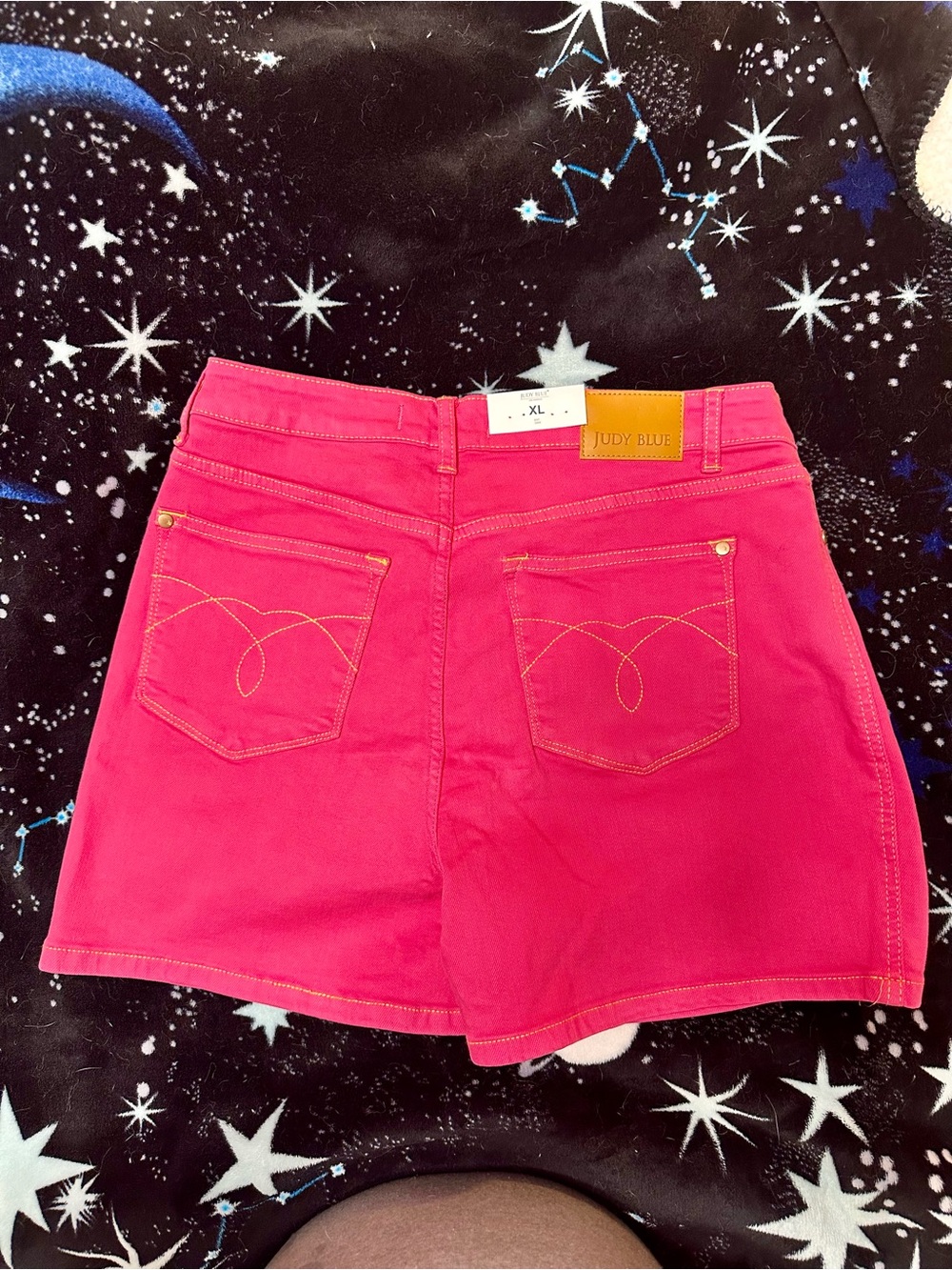 Judy Blue NWT XL High Waisted Magenta Garment Dyed Denim Shorts - Picture 6 of 7